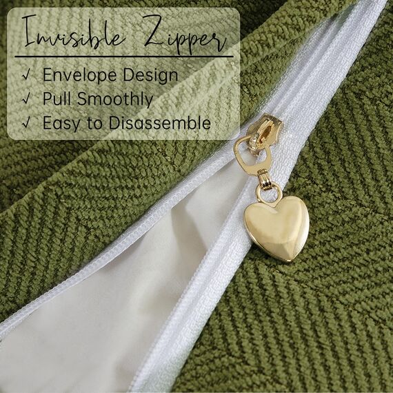 ZWJD Oliv Grün Kissenbezug 30x50 2er Set Chenille Kissenbezüge Sofakissen Kissenhüllen mit elegantem Design, weiche und luxuriöse dekorative Dekokissen für Couch, Bett und Heimdekoration