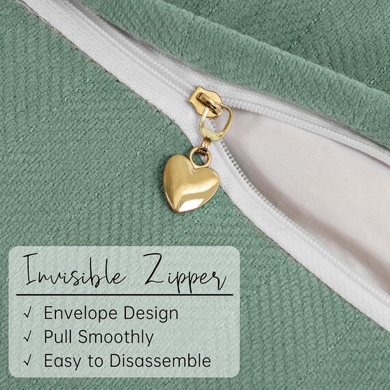 ZWJD Staub Grün Kissenbezug 50x50 2er Set Chenille Kissenbezüge Sofakissen Kissenhüllen mit elegantem Design, weiche und luxuriöse dekorative Dekokissen für Couch, Bett und Heimdekoration