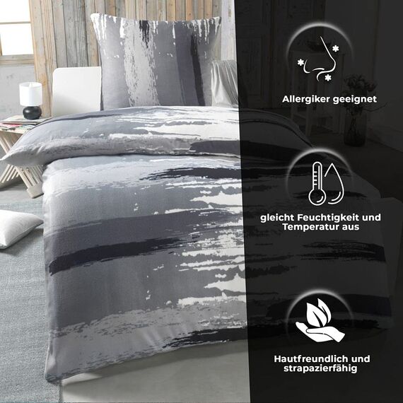 DreamHome Warme Winter Microfaser Thermo Fleece Bettwäsche 135x200 155x220 200x200 Moderne, Größe:200 x 200 cm, Design - Motiv:Design 6