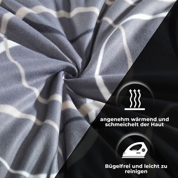 DreamHome Warme Winter Microfaser Thermo Fleece Bettwäsche 135x200 155x220 200x200 Moderne, Größe:155 x 220 cm, Design - Motiv:Design 5