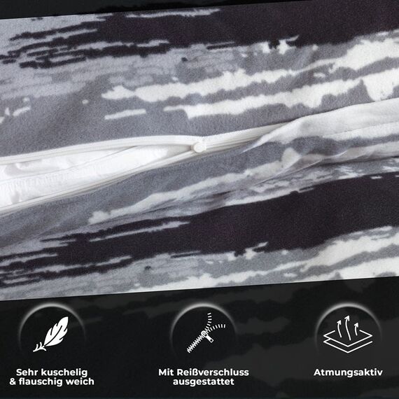 DreamHome Warme Winter Microfaser Thermo Fleece Bettwäsche 135x200 155x220 200x200 Moderne, Größe:200 x 200 cm, Design - Motiv:Design 6