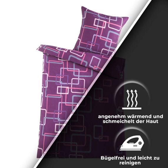 DreamHome Warme Winter Microfaser Thermo Fleece Bettwäsche 135x200 155x220 200x200 Moderne, Größe:155 x 220 cm, Design - Motiv:Design 12