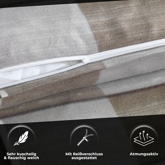 DreamHome Warme Winter Microfaser Thermo Fleece Bettwäsche 135x200 155x220 200x200 Moderne, Größe:155 x 220 cm, Design - Motiv:Design 4
