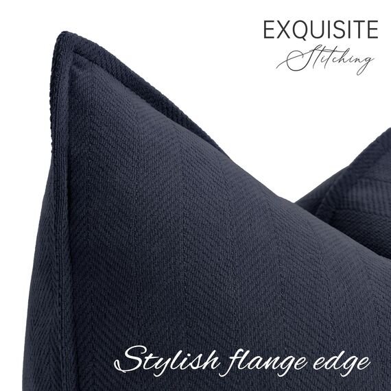 ZWJD Navy Kissenbezug 50x50 2er Set Chenille Kissenbezüge Sofakissen Kissenhüllen mit elegantem Design, weiche und luxuriöse dekorative Dekokissen für Couch, Bett und Heimdekoration