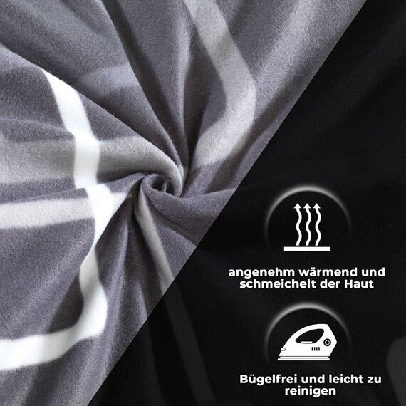 DreamHome Warme Winter Microfaser Thermo Fleece Bettwäsche 135x200 155x220 200x200 Moderne, Größe:200 x 200 cm, Design - Motiv:Design 8