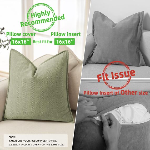 ZWJD Salbei Grün Kissenbezug 40x40 2er Set Chenille Kissenbezüge Sofakissen Kissenhüllen mit elegantem Design, weiche und luxuriöse dekorative Dekokissen für Couch, Bett und Heimdekoration