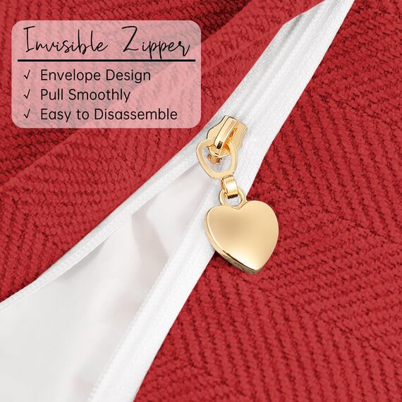 ZWJD Kissenbezug 45x45 Weihnachten Red 2er Set Chenille Weihnachtskissen Sofakissen mit elegantem Design Weihnachtskissenbezug für Couch, Bett und Wohnzimmer Weihnachtsdeko innen