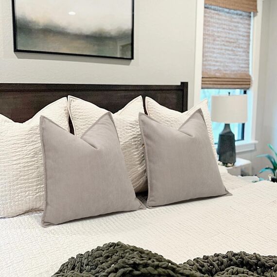 ZWJD Grau Kissenbezug 40x40 2er Set Chenille Kissenbezüge Sofakissen Kissenhüllen mit elegantem Design, weiche und luxuriöse dekorative Dekokissen für Couch, Bett und Heimdekoration