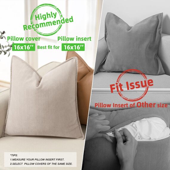 ZWJD Beige Kissenbezug 40x40 2er Set Chenille Kissenbezüge Sofakissen Kissenhüllen mit elegantem Design, weiche und luxuriöse dekorative Dekokissen für Couch, Bett und Heimdekoration