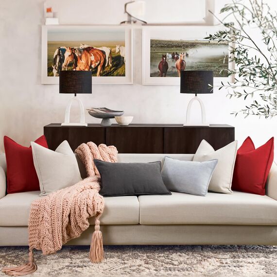 ZWJD Kissenbezug 45x45 Weihnachten Red 2er Set Chenille Weihnachtskissen Sofakissen mit elegantem Design Weihnachtskissenbezug für Couch, Bett und Wohnzimmer Weihnachtsdeko innen