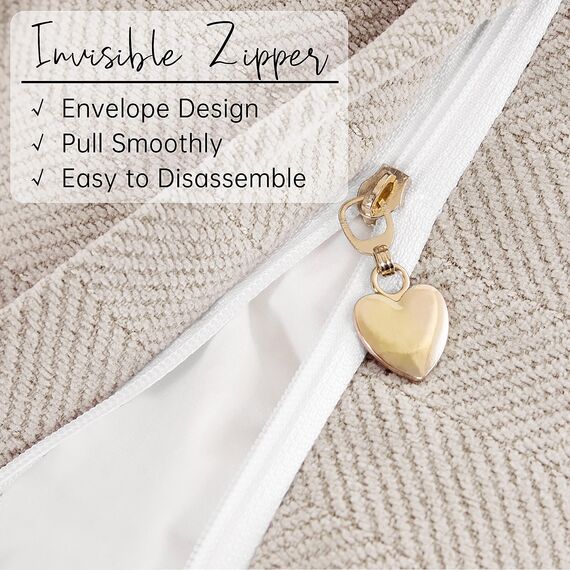 ZWJD Beige Kissenbezug 40x60 2er Set Chenille Kissenbezüge Sofakissen Kissenhüllen mit elegantem Design, weiche und luxuriöse dekorative Dekokissen für Couch, Bett und Heimdekoration