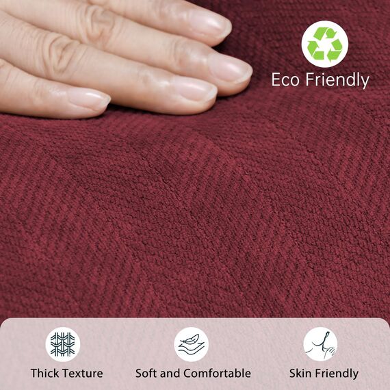 ZWJD Burgunder Kissenbezug 50x50 2er Set Chenille Kissenbezüge Sofakissen Kissenhüllen mit elegantem Design, weiche und luxuriöse dekorative Dekokissen für Couch, Bett und Heimdekoration