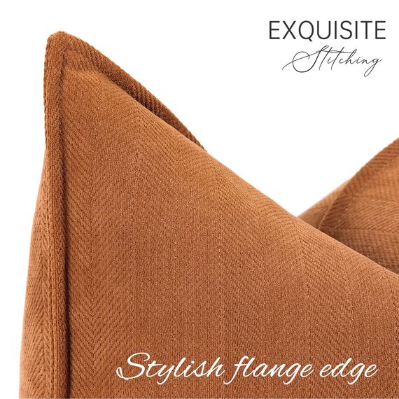 ZWJD Orange Kissenbezug 40x40 2er Set Chenille Kissenbezüge Sofakissen Kissenhüllen mit elegantem Design, weiche und luxuriöse dekorative Dekokissen für Couch, Bett und Heimdekoration