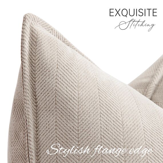 ZWJD Beige Kissenbezug 40x40 2er Set Chenille Kissenbezüge Sofakissen Kissenhüllen mit elegantem Design, weiche und luxuriöse dekorative Dekokissen für Couch, Bett und Heimdekoration