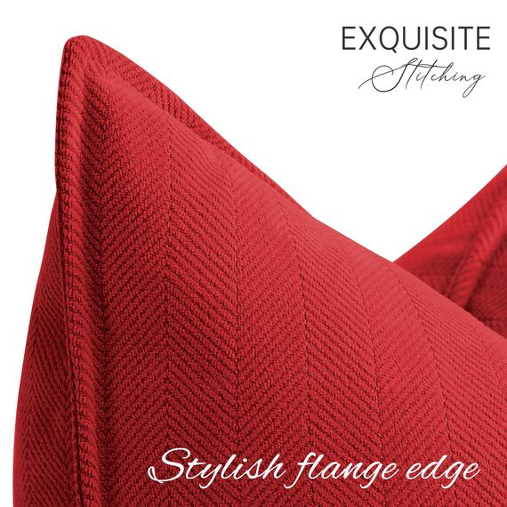 ZWJD Kissenbezug 45x45 Weihnachten Red 2er Set Chenille Weihnachtskissen Sofakissen mit elegantem Design Weihnachtskissenbezug für Couch, Bett und Wohnzimmer Weihnachtsdeko innen