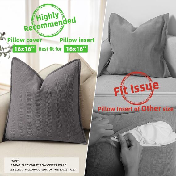 ZWJD Rustikales Grau Kissenbezug 40x40 2er Set Chenille Kissenbezüge Sofakissen Kissenhüllen mit elegantem Design, weiche und luxuriöse dekorative Dekokissen für Couch, Bett und Heimdekoration