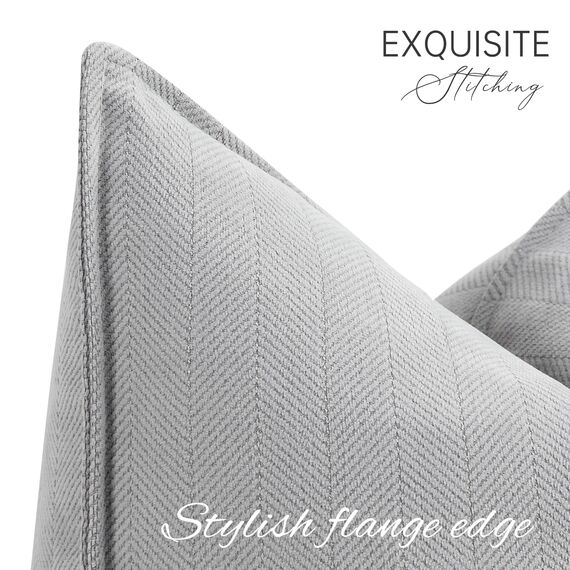 ZWJD Hell Grau Kissenbezug 50x50 2er Set Chenille Kissenbezüge Sofakissen Kissenhüllen mit elegantem Design, weiche und luxuriöse dekorative Dekokissen für Couch, Bett und Heimdekoration