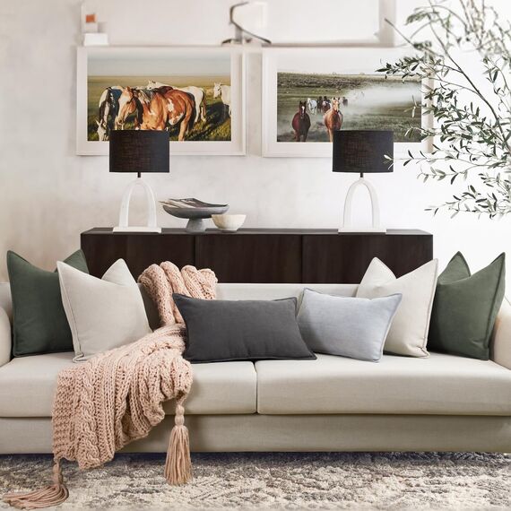 ZWJD Armeegrün Kissenbezug 40x60 2er Set Chenille Kissenbezüge Sofakissen Kissenhüllen mit elegantem Design, weiche und luxuriöse dekorative Dekokissen für Couch, Bett und Heimdekoration