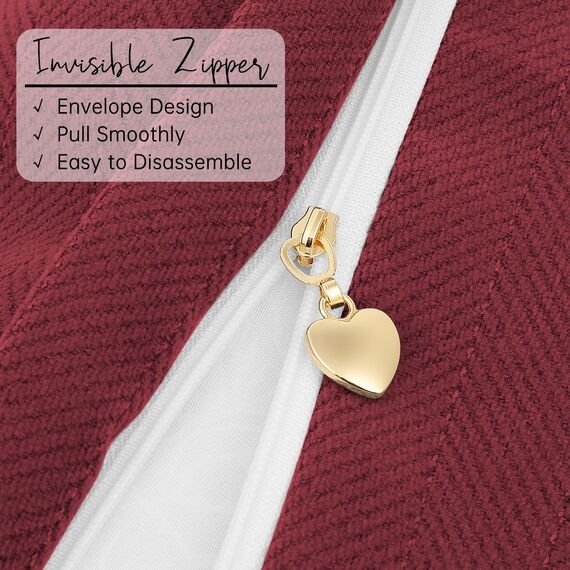 ZWJD Burgunder Kissenbezug 50x50 2er Set Chenille Kissenbezüge Sofakissen Kissenhüllen mit elegantem Design, weiche und luxuriöse dekorative Dekokissen für Couch, Bett und Heimdekoration