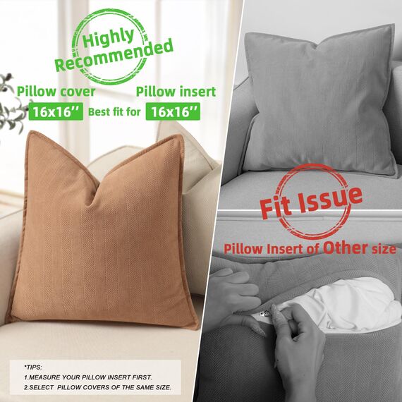 ZWJD Kamel Kissenbezug 40x40 2er Set Chenille Kissenbezüge Sofakissen Kissenhüllen mit elegantem Design, weiche und luxuriöse dekorative Dekokissen für Couch, Bett und Heimdekoration