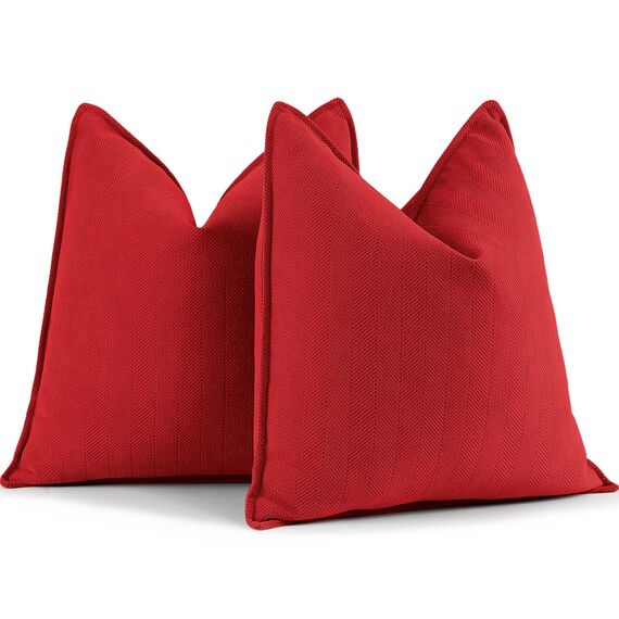 ZWJD Kissenbezug 45x45 Weihnachten Red 2er Set Chenille Weihnachtskissen Sofakissen mit elegantem Design Weihnachtskissenbezug für Couch, Bett und Wohnzimmer Weihnachtsdeko innen