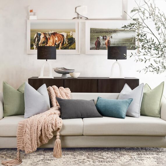 ZWJD Salbei Grün Kissenbezug 60x60 2er Set Chenille Kissenbezüge Sofakissen Kissenhüllen mit elegantem Design, weiche und luxuriöse dekorative Dekokissen für Couch, Bett und Heimdekoration