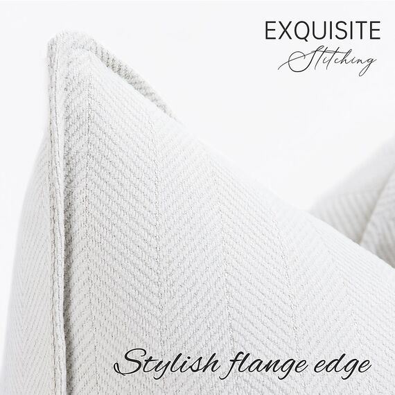 ZWJD Creme Kissenbezug 30x50 2er Set Chenille Kissenbezüge Sofakissen Kissenhüllen mit elegantem Design, weiche und luxuriöse dekorative Dekokissen für Couch, Bett und Heimdekoration