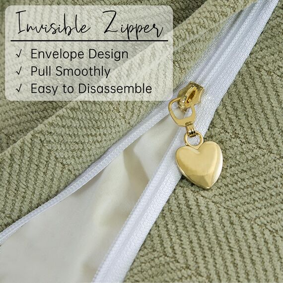 ZWJD Salbei Grün Kissenbezug 40x60 2er Set Chenille Kissenbezüge Sofakissen Kissenhüllen mit elegantem Design, weiche und luxuriöse dekorative Dekokissen für Couch, Bett und Heimdekoration