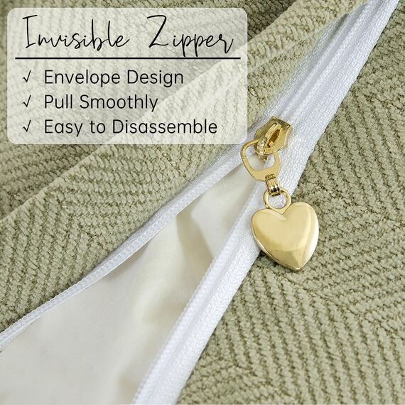 ZWJD Salbei Grün Kissenbezug 40x40 2er Set Chenille Kissenbezüge Sofakissen Kissenhüllen mit elegantem Design, weiche und luxuriöse dekorative Dekokissen für Couch, Bett und Heimdekoration