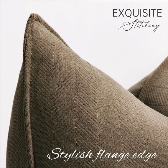 ZWJD Braun Kissenbezug 40x40 2er Set Chenille Kissenbezüge Sofakissen Kissenhüllen mit elegantem Design, weiche und luxuriöse dekorative Dekokissen für Couch, Bett und Heimdekoration