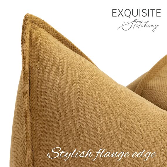 ZWJD Senf Gelb Kissenbezug 30x50 2er Set Chenille Kissenbezüge Sofakissen Kissenhüllen mit elegantem Design, weiche und luxuriöse dekorative Dekokissen für Couch, Bett und Heimdekoration