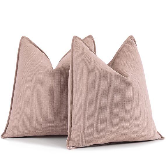 ZWJD Dusty Pink Kissenbezug 40x40 2er Set Chenille Kissenbezüge Sofakissen Kissenhüllen mit elegantem Design, weiche und luxuriöse dekorative Dekokissen für Couch, Bett und Heimdekoration