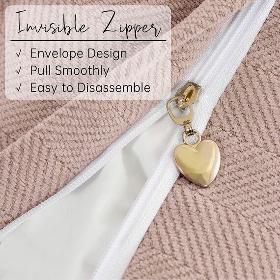 ZWJD Dusty Pink Kissenbezug 40x40 2er Set Chenille Kissenbezüge Sofakissen Kissenhüllen mit elegantem Design, weiche und luxuriöse dekorative Dekokissen für Couch, Bett und Heimdekoration