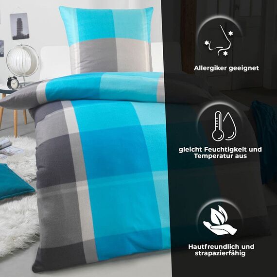 DreamHome Warme Winter Microfaser Thermo Fleece Bettwäsche 135x200 155x220 200x200 Moderne, Größe:135 x 200 cm, Design - Motiv:Design 9