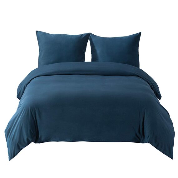 BEDSURE Bettwäsche 135x200 2teilig Marineblau - 1 Bettbezug 135x200 cm + 1 Kissenbezug 80X80 cm, ÖKO-TEX Bettwäsche-Sets Blau Polyester Mikrofaser mit Reißverschluss