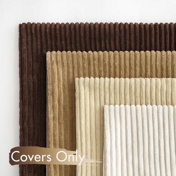 MIULEE Kordsamt Kissenbezug Weiche Kissenhülle Dekorative Sofakissen Quadratische Dekokissen Moderne Zierkissenbezug Gestreifte Kissenbezüge für Wohnzimmer Schlafzimmer 4 Stück 40x40cm Braun