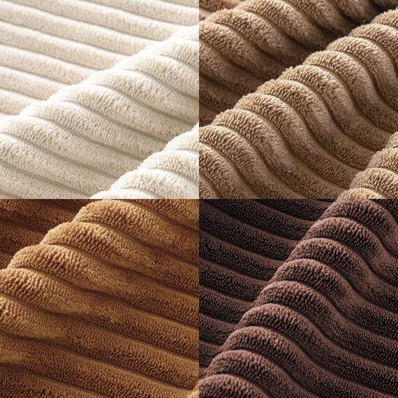 MIULEE Kissenbezug 40x40 4er Set Kordsamt Weiche Kissenhülle Dekorative Sofakissen Quadratische Dekokissen Zierkissenbezug Gestreifte Kissenbezüge für Wohnzimmer Braun