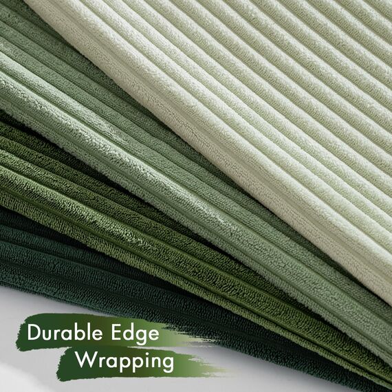 MIULEE Kordsamt Kissenbezug Weiche Kissenhülle Dekorative Sofakissen Quadratische Dekokissen Zierkissenbezug Gestreifte Kissenbezüge für Wohnzimmer 4 Stück 45x45cm Forest Green Series