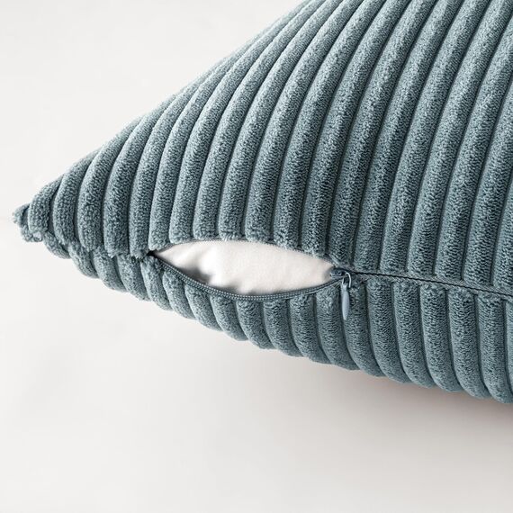 MIULEE Kordsamt Kissenbezug Weiche Kissenhülle Dekorative Sofakissen Quadratische Dekokissen Zierkissenbezug Gestreifte Kissenbezüge für Wohnzimmer Schlafzimmer 4 Stück 45x45cm Dunkelblaue Serie