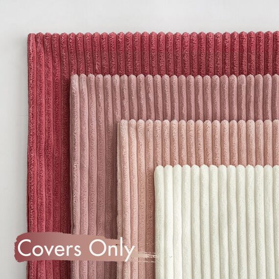 MIULEE Kordsamt Kissenbezug Weiche Kissenhülle Dekorative Sofakissen Quadratische Dekokissen Moderne Zierkissenbezug Gestreifte Kissenbezüge für Wohnzimmer Schlafzimmer 4 Stück 40x40cm Rosa