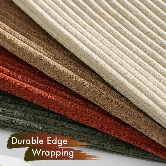 MIULEE Kordsamt Kissenbezug Weiche Kissenhülle Dekorative Sofakissen Quadratische Dekokissen Zierkissenbezug Gestreifte Kissenbezüge für Wohnzimmer Schlafzimmer 4 Stück 45x45cm Braungrüne Serie