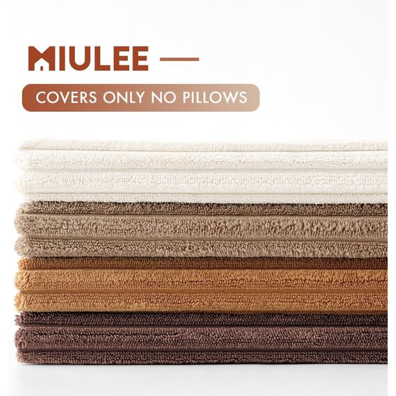 MIULEE Kissenbezug 40x40 4er Set Kordsamt Weiche Kissenhülle Dekorative Sofakissen Quadratische Dekokissen Zierkissenbezug Gestreifte Kissenbezüge für Wohnzimmer Braun