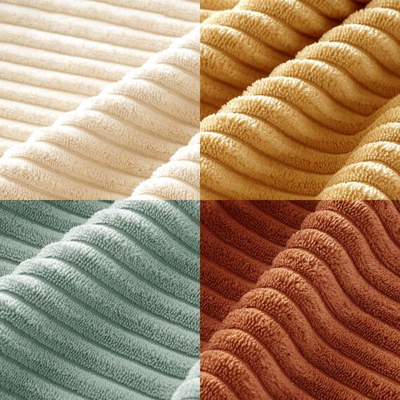 MIULEE Kissenbezug 50x50 4er Set Kordsamt Weiche Kissenhülle Dekorative Sofakissen Quadratische Dekokissen Zierkissenbezug Gestreifte Kissenbezüge für Wohnzimmer grünlich-gelb