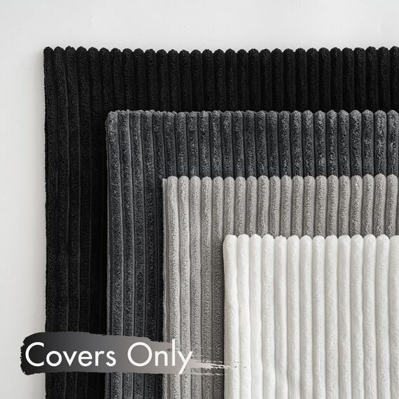 MIULEE Kordsamt Kissenbezug Weiche Kissenhülle Dekorative Sofakissen Quadratische Dekokissen Moderne Zierkissenbezug Gestreifte Kissenbezüge für Wohnzimmer Schlafzimmer 4 Stück 45x45cm Grau