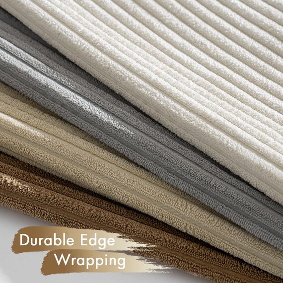 MIULEE Kordsamt Kissenbezug Weiche Kissenhülle Dekorative Sofakissen Quadratische Dekokissen Zierkissenbezug Gestreifte Kissenbezüge für Wohnzimmer Schlafzimmer 4 Stück 45x45cm Graubraune Serie