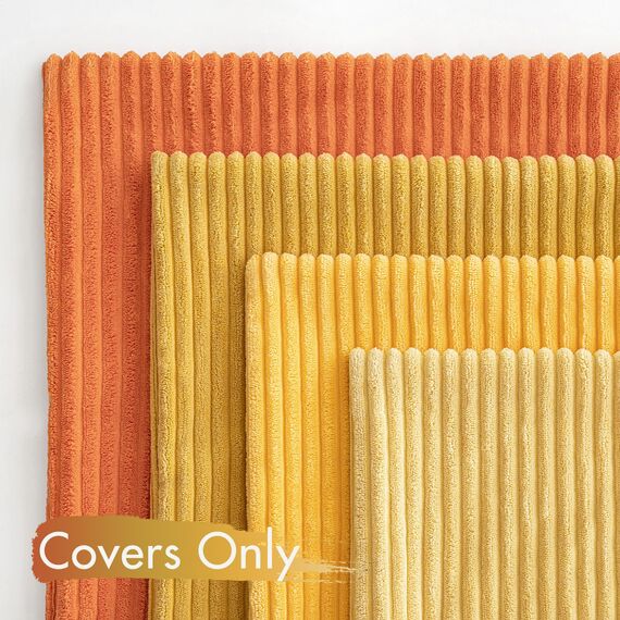 MIULEE Kordsamt Kissenbezug Weiche Kissenhülle Dekorative Sofakissen Quadratische Dekokissen Moderne Zierkissenbezug Gestreifte Kissenbezüge für Wohnzimmer Schlafzimmer 4 Stück 40x40cm Orange