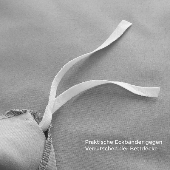 BEDSURE Bettwäsche 135x200 2teilig Grau - 1 Bettbezug 135x200 cm + 1 Kissenbezug 80X80 cm, ÖKO-TEX Bettwäsche-Sets Grau Polyester Mikrofaser mit Reißverschluss