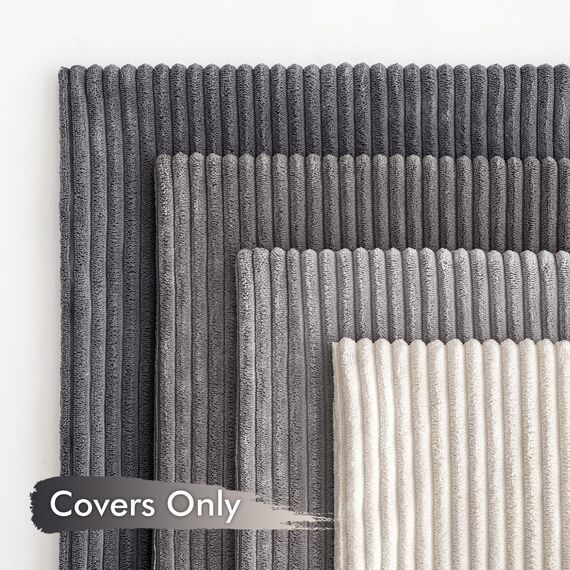 MIULEE Kordsamt Kissenbezug Kissenhülle Dekorative Sofakissen Quadratische Dekokissen Zierkissenbezug Gestreifte Kissenbezüge für Wohnzimmer Schlafzimmer 4 Stück 60x60cm Dunkelgraue Serie Series