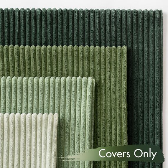 MIULEE Kordsamt Kissenbezug Weiche Kissenhülle Dekorative Sofakissen Quadratische Dekokissen Zierkissenbezug Gestreifte Kissenbezüge für Wohnzimmer 4 Stück 45x45cm Forest Green Series