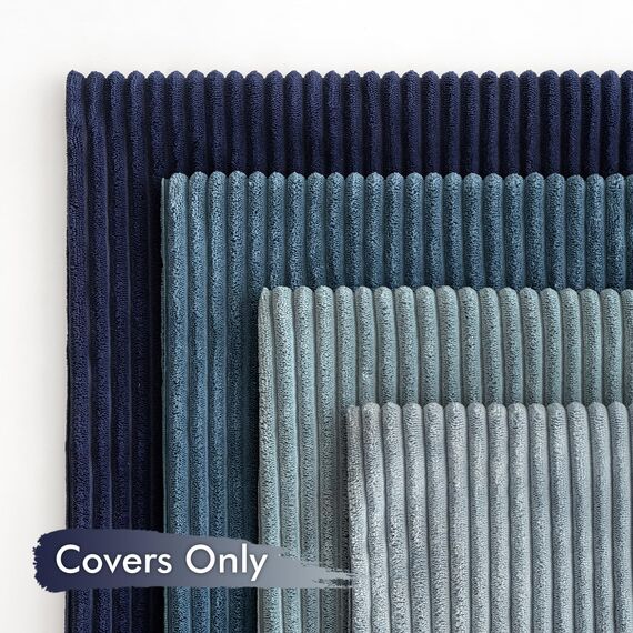 MIULEE Kordsamt Kissenbezug Weiche Kissenhülle Dekorative Sofakissen Quadratische Dekokissen Zierkissenbezug Gestreifte Kissenbezüge für Wohnzimmer Schlafzimmer 4 Stück 40x40cm Dunkelblaue Serie